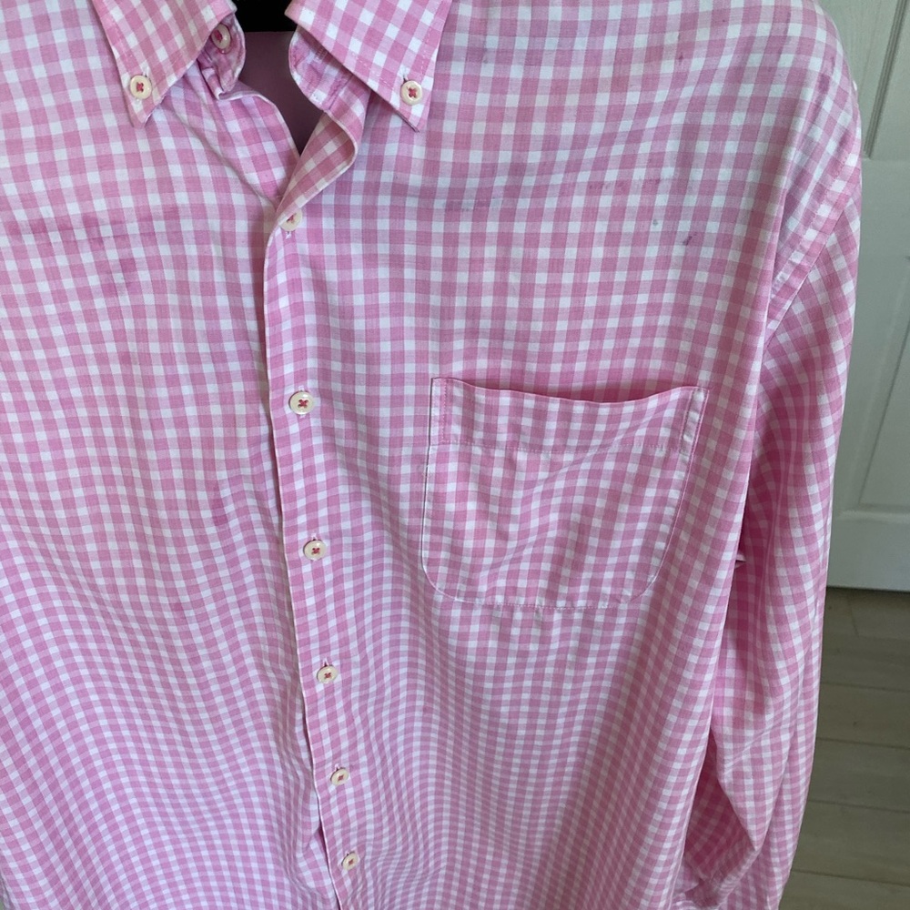 Peter Millar pink check dress shirt